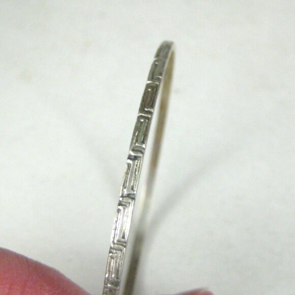 Vintage Sterling Silver Bangle Bracelet TH 8B Mexico Taxco 925 Greek Key - Picture 4 of 6